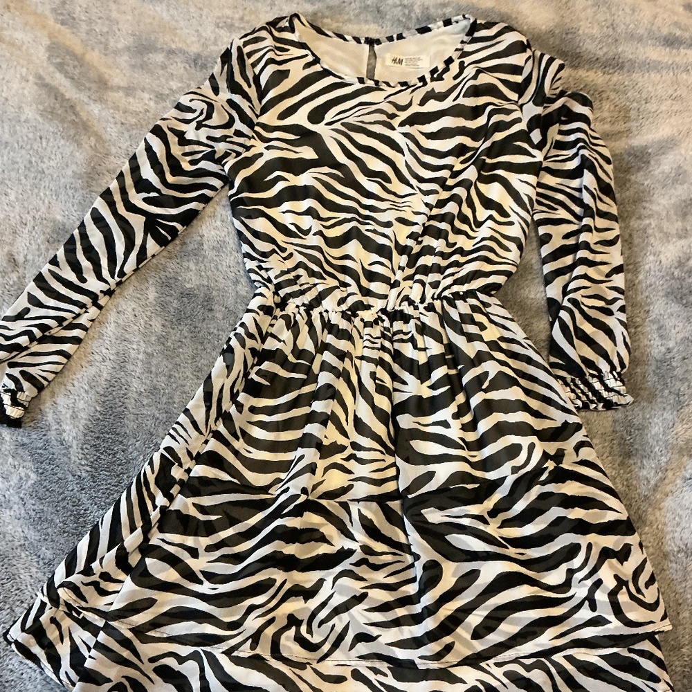 H & M zebra dress junior